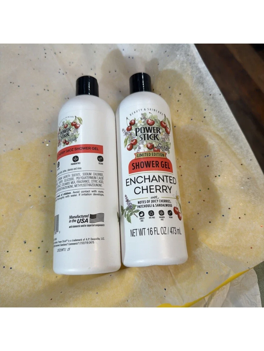 Lot of 2 Power Stick Shower Gel Enchanted Cherry 16 fl oz Rare Fast Shipping